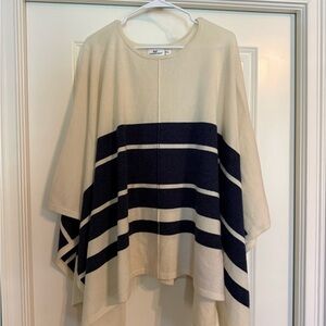 Vineyard Vines Cream and Black Striped Shawl